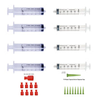 Dual-Channel Damper Priming & Maintenance Kit with syringes, sealing caps and 14G tapered dispensing tips for DTF and DTG printer servicing