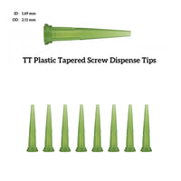 Green TT Plastic Tapered Screw Dispense Tips 8 pack