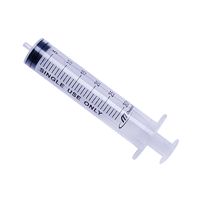 Luer slip syringe - 30ml, Eccentric nozzle