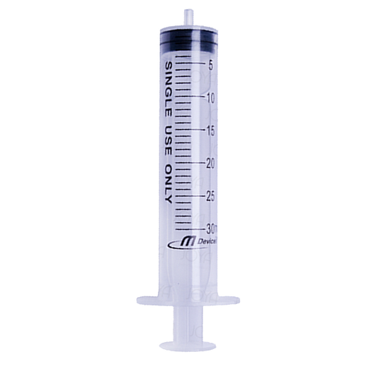 Luer slip syringe - 30ml, Eccentric nozzle