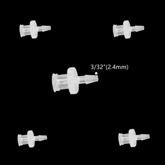 Female Luer Lock Clear 3/32" 2.4mm x 5