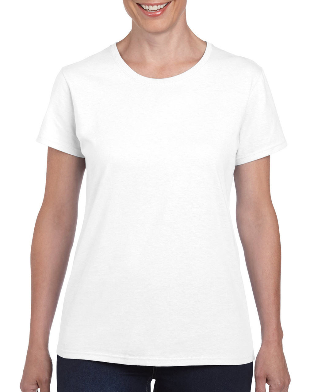 gildan female white T front