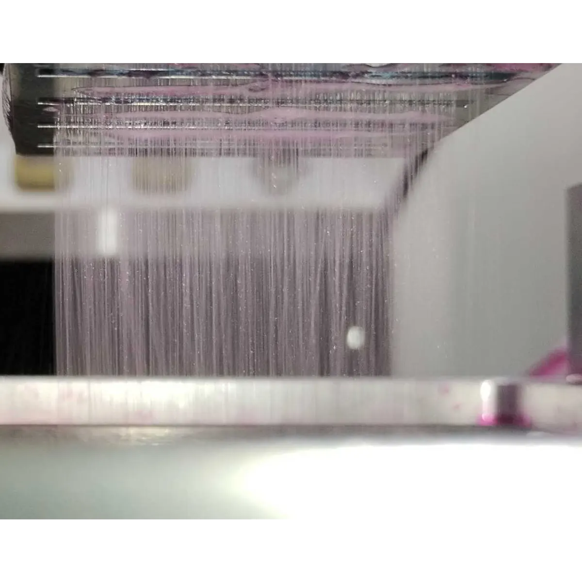 Printhead cleaning showing all heads cleand and waterfalling