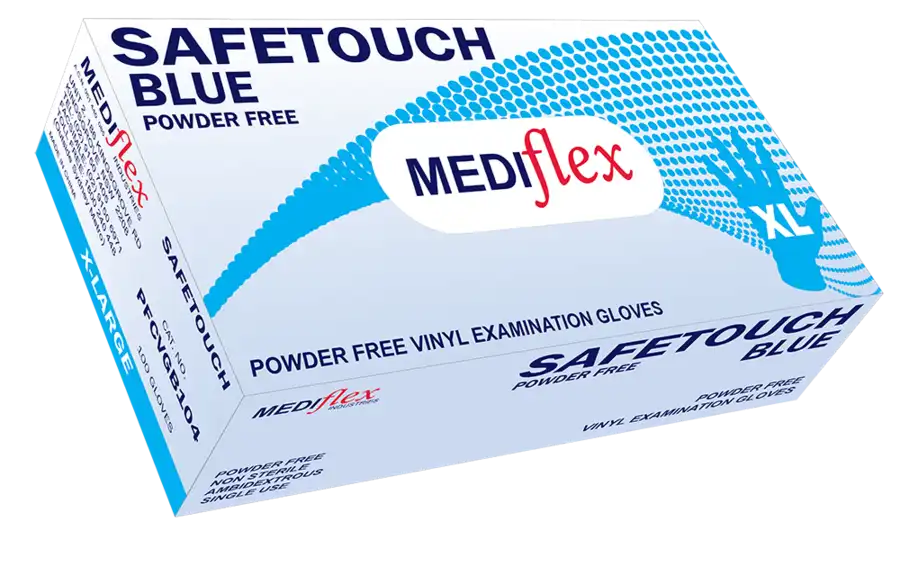 Extra-large medical gloves - Blue — Blue Powder Free Vinyl Examination Gloves - Box for DTG & DTF printers
