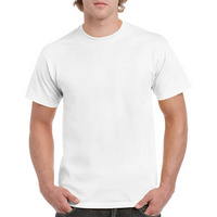 gildan unisex T white front view — Gildan Unisex - Cotton Tee Shirt Blank for Printing for DTG & DTF printers