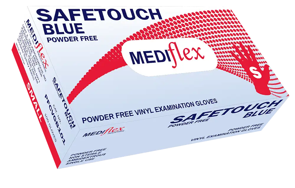 Small powder free medical gloves - Blue — Blue Powder Free Vinyl Examination Gloves - Box for DTG & DTF printers
