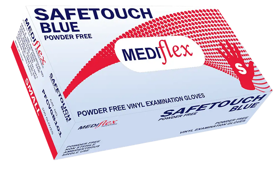 Blue Powder Free Vinyl Examination Gloves - Box